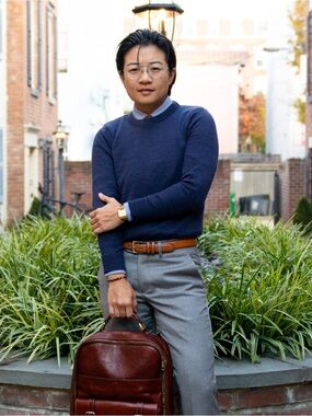 Kirrin Finch Androdgynous Navy Blue Vasa Crewneck Knit Sweater Size XL Ethical